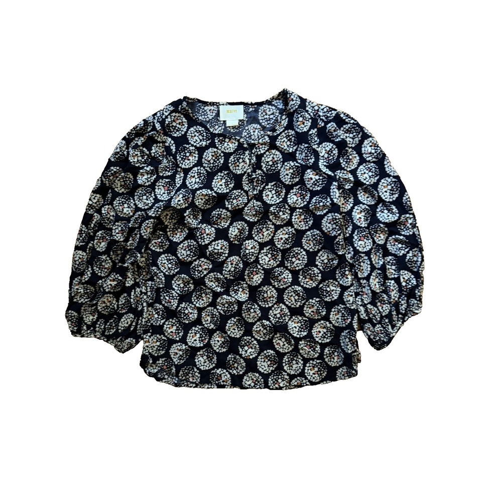 Maeve‎ by Anthropologie Women's Size Small Navy 3/4 Sleeve Blouse